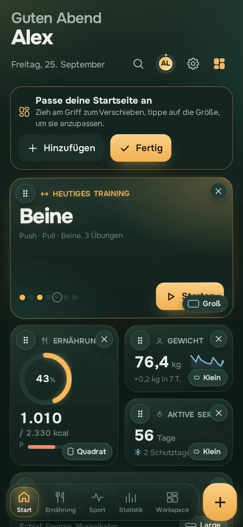 Bildschirm der Ration-App: Gemeinsam