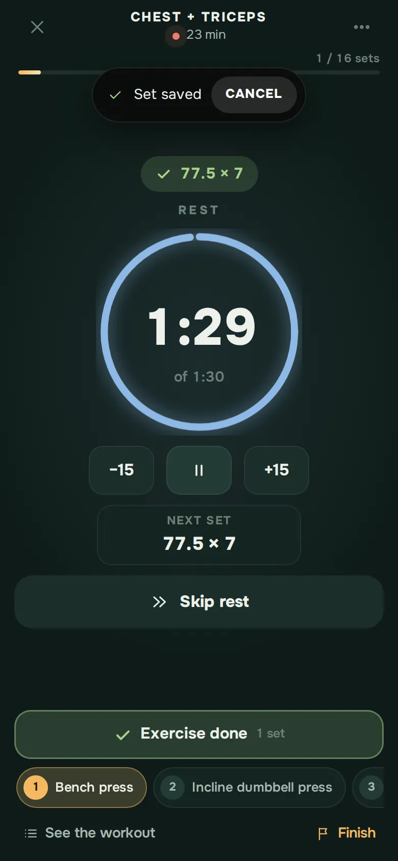 Ration app screen: Your workout, ready to start