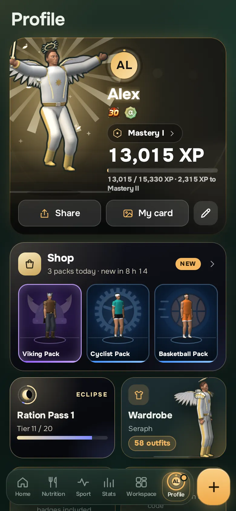 Ration app screen: Profile