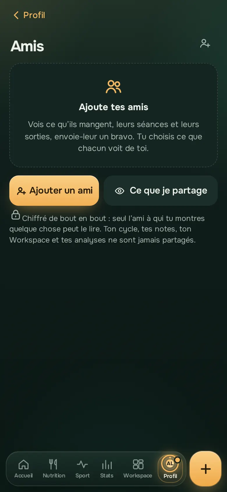 Écran de l’app Ration : Avec tes amis, si tu veux