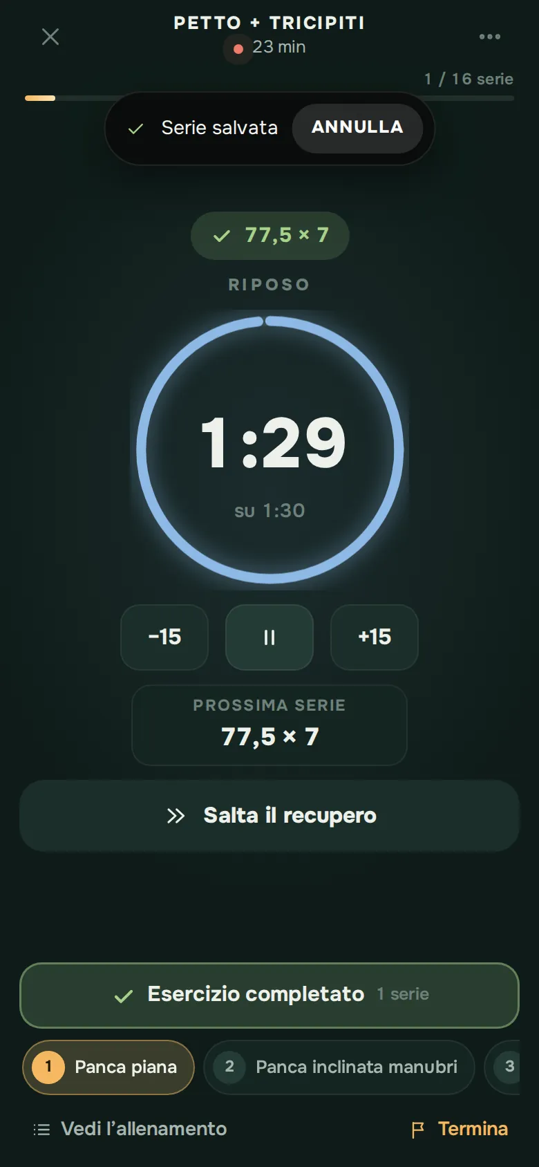 Schermata dell’app Ration: Il tuo allenamento, pronto da iniziare